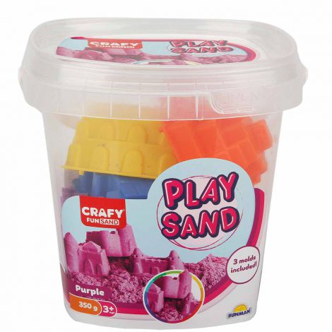 Nisip senzorial modelabil Fun Sand 350 gr Mov si 3 unelte de modelat CRAFY CFS02000455 - imagine 7